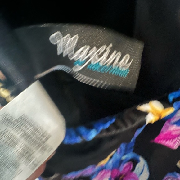 LIKE NEW Maxine of Hollywood Midnight Garden Peplum Blouson One Piece Swimsuit - Picture 9 of 14